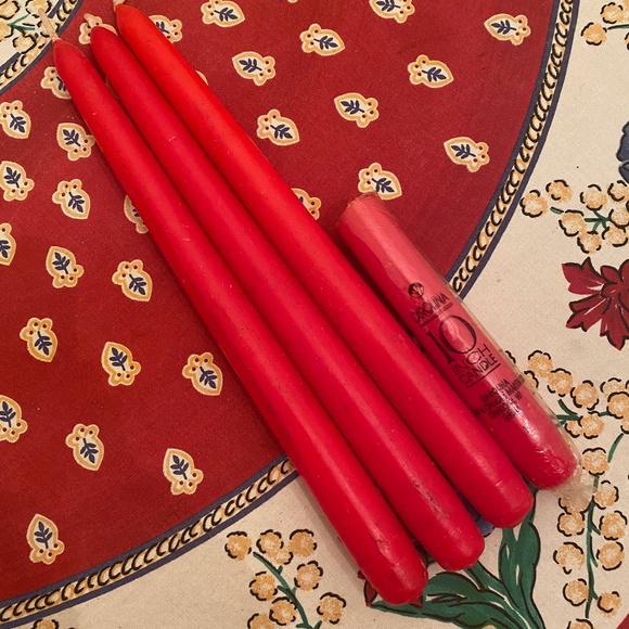 VTG I Carolina I 3 Red Dinner Tapers Candles - Picture 6 of 8